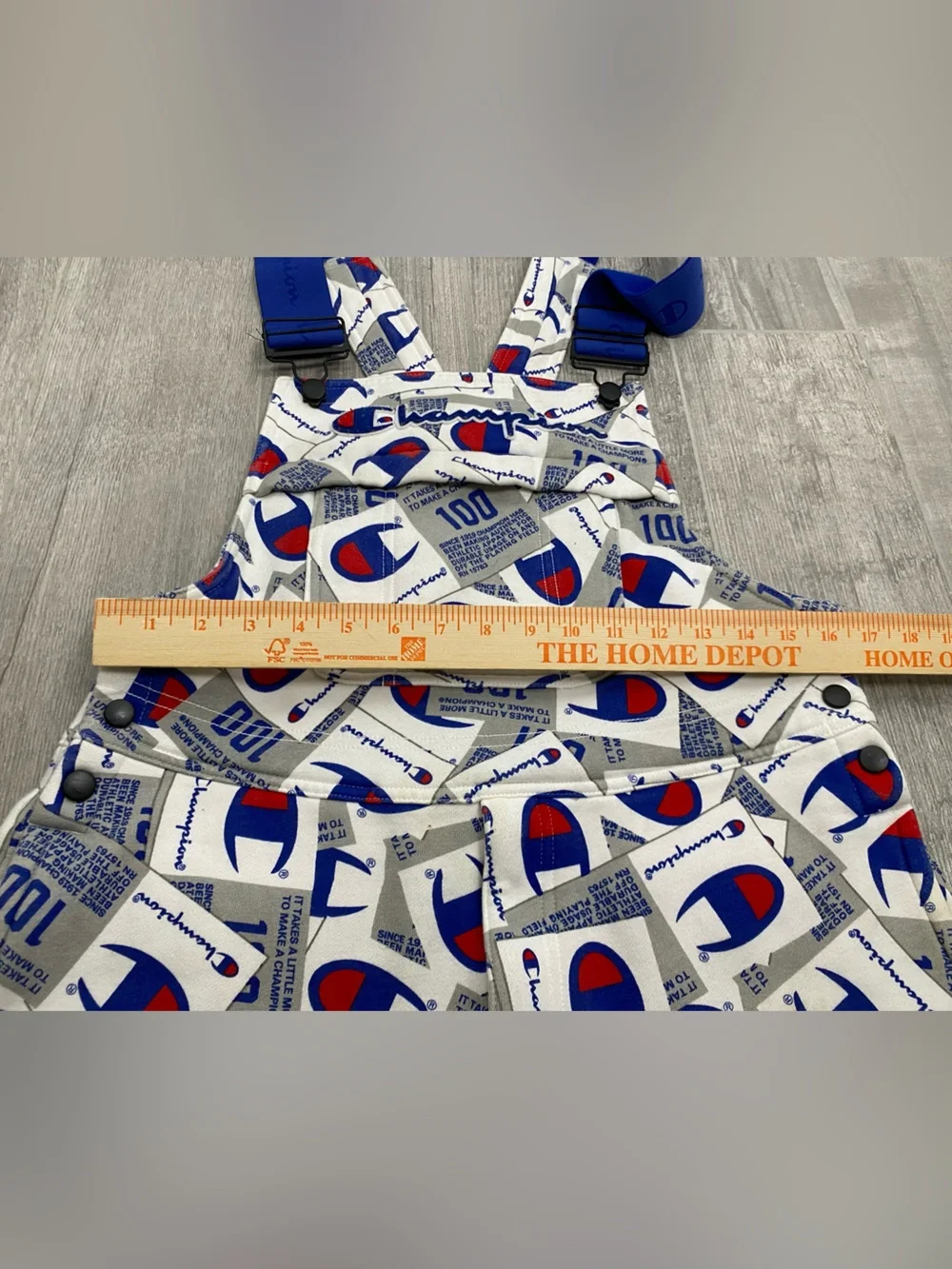 Champion Super Fleece 3.0 Overall an all-over jock tag print unisex size M - Picture 10 of 14